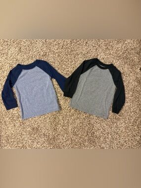 Cat & Jack Raglan Long Sleeve Tees for Toddler - Navy/Gray and Black/Gray